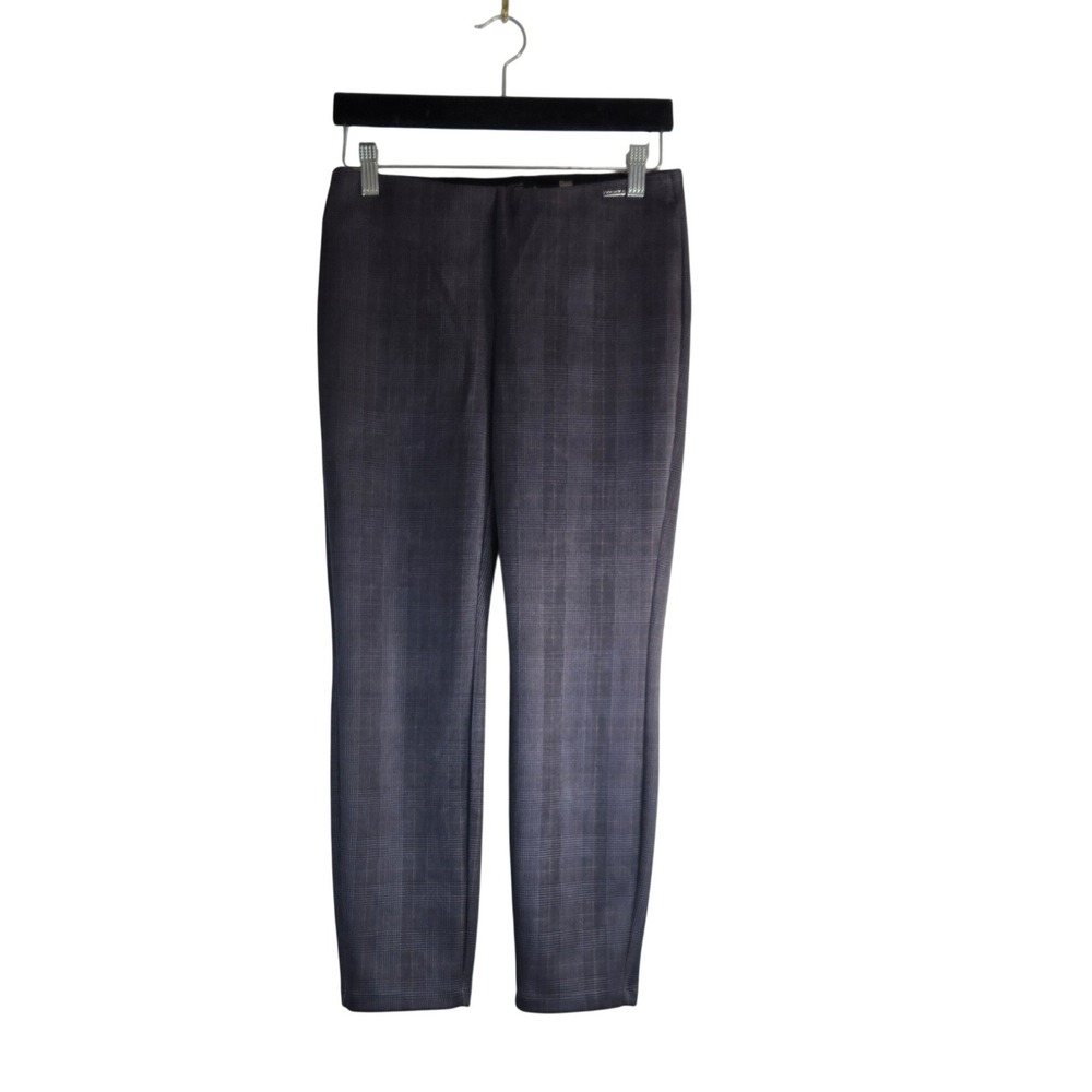 Tahari T Petite Grey Brown Glen Plaid Pull On Leggings Dress Pants PS